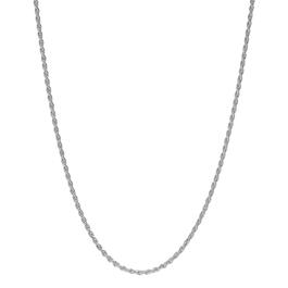 30in. Sterling Silver Polished Solid Rope Chain Necklace