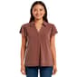 Womens Adrianna Papell Flutter Sleeve Solid Henley Blouse - image 1
