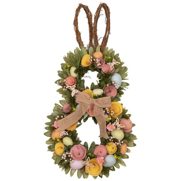 Northlight Seasonal Twig Bunny Rabbit Easter Egg Wreath - image 