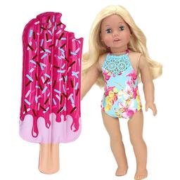 Sophia's® Floral Lace Trim Bathing Suit &amp; Popsicle Pool Float