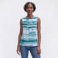 Womens Calvin Klein Sleeveless Pleated Neck Stripe Blouse - image 1