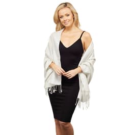 Womens Solid Lurex Jacquard Pashmina