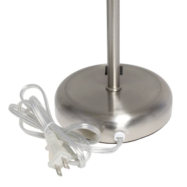 LimeLights Brushed Steel Lamp/USB Charge Port/Blue Shade-Set of 2