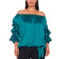 Plus Size MSK 3/4 Lantern Sleeve Solid Tie Waist Blouse - image 2