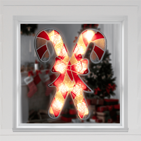 Northlight Candy Cane Christmas Window Silhouette