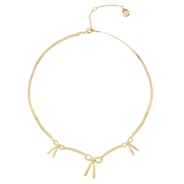 Steve Madden Gold-Tone Bow Bib Necklace - image 
