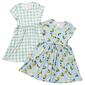 Girls &#40;7-12&#41; Emma & Elsa 2pk. Lemon & Check Dresses w/ Pockets - image 1