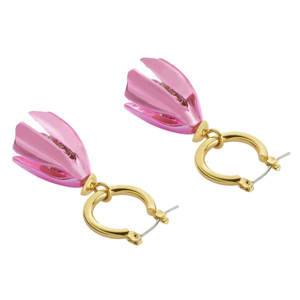 Betsey Johnson Garden Glam Tulip Huggie Hoop Earrings