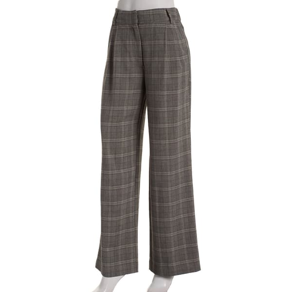 Womens Nicole Miller Plaid Wide Leg Pants