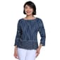 Womens Ali Miles 3/4 Sleeve Textured Wavy Line Blouse - image 1