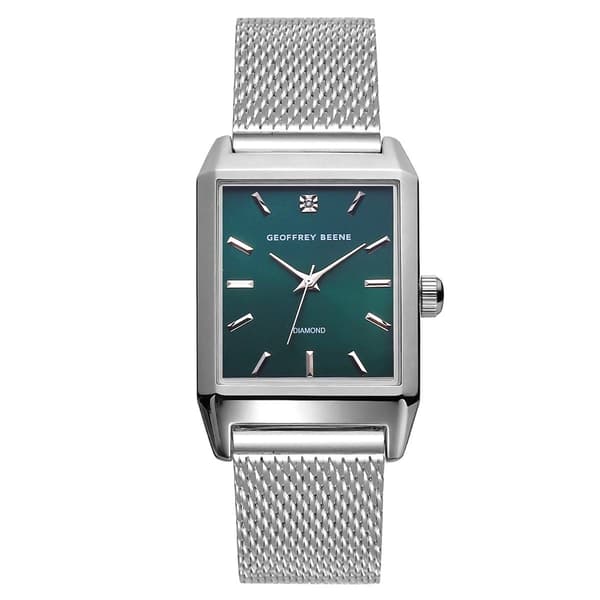Mens Geoffrey Beene Genuine Diamond Teal Dial Watch - GBA0054SL - image 