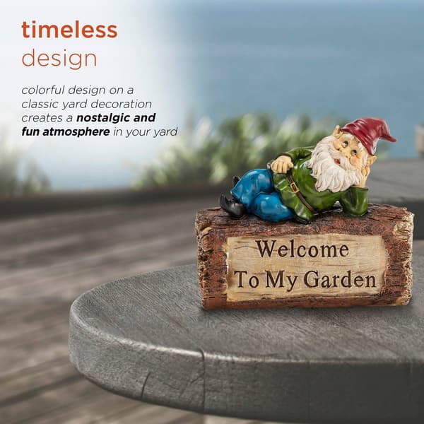 Alpine "Welcome to My Garden" Sign Gnome Statue