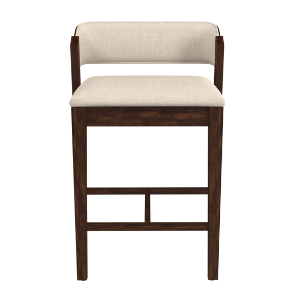 HH2 Home Dresden Walnut Fabric Counter Height Stool