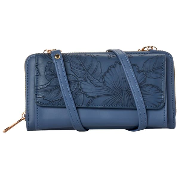 Womens Gloria Vanderbilt Tooling Front Pocket Crossbody Wallet - image 