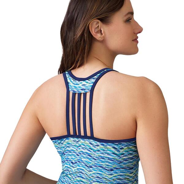 Plus Size Free Country Lace-Up Racerback Swim Top