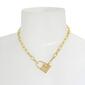 Steve Madden Lock Pendant Paperclip Chain Necklace - image 3