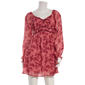 Juniors Jolt Long Sleeve Pebble Chiffon Velvet Trim Skater Dress - image 2