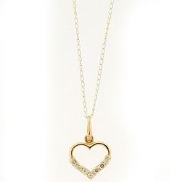 Kids Yellow 14kt. Gold Cubic Zirconia Heart Necklace
