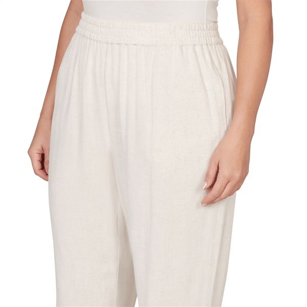 Plus Size Alfred Dunner Natural Wonder Linen Blend Pull On Pants