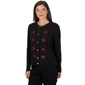 Womens Ruby Rd. Mysterious Romance Rhinestone Heart Cardigan - image 3