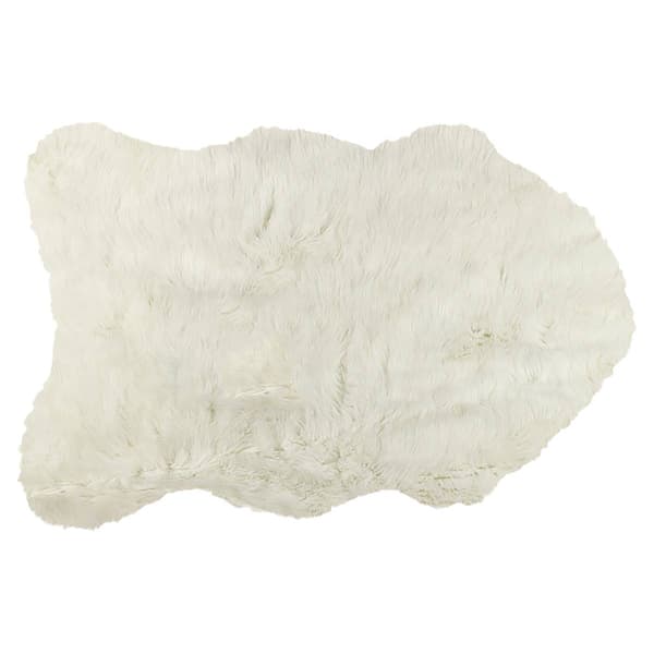 9th & Pike(R) Off White Faux Sheepskin Shag Accent Rug