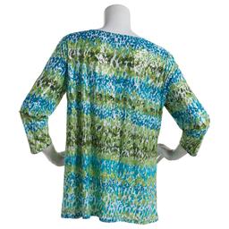 Womens Emily Daniels 3/4 Sleeve Bar Neck Spotted Foil Tee