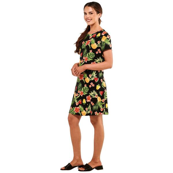 Plus Size Harlow & Rose Short Sleeve Print Swing Dress