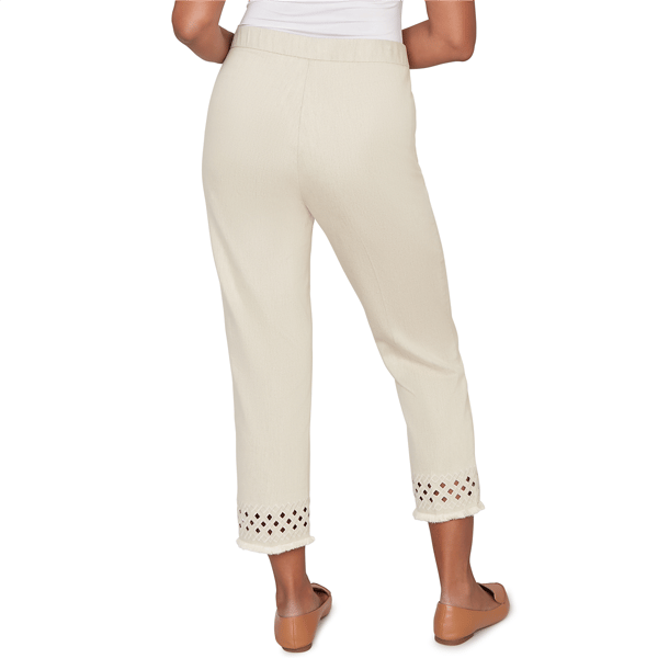 Womens Alfred Dunner Detail Driven Geometric Cut Out Casual Pants