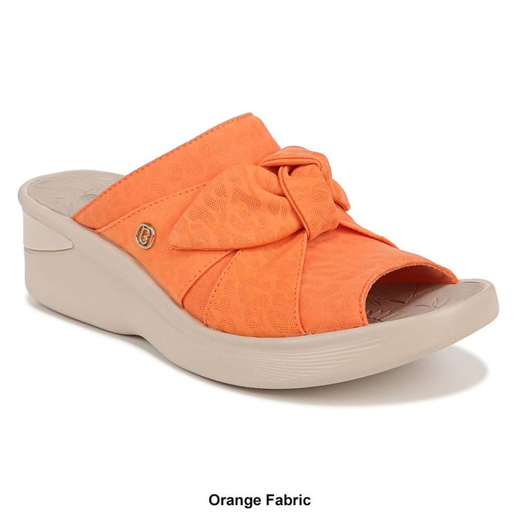 Womens BZees Smile Wedge Slide Sandals