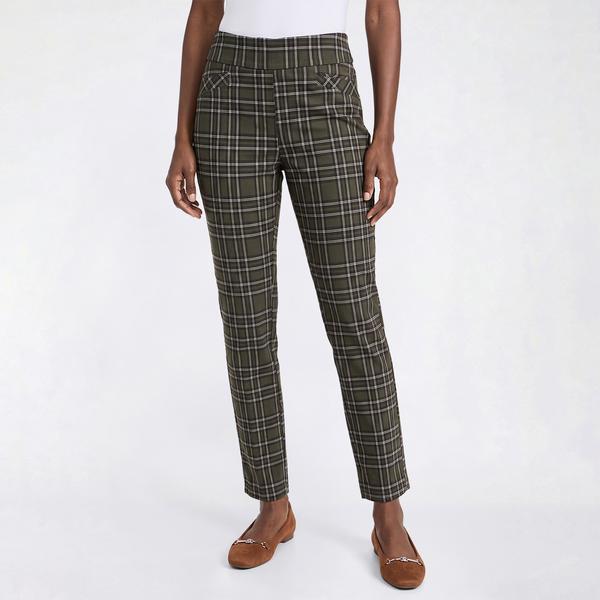 Petite Preswick & Moore(R) Plaid Ankle Pants - Duffel/Black - image 
