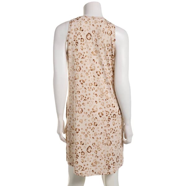 Womens Nicole Miller Leopard Ikat Peached High Neck Nightgown