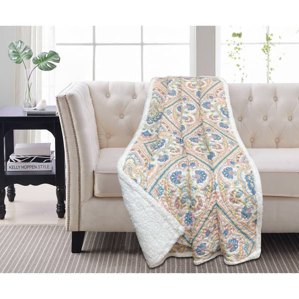 Harper Lane Merriam Apricot Sherpa Throw - image 