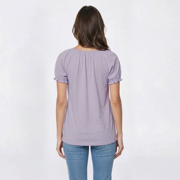 Plus Size Architect® Short Sleeve Henley Peasant Slub Blouse