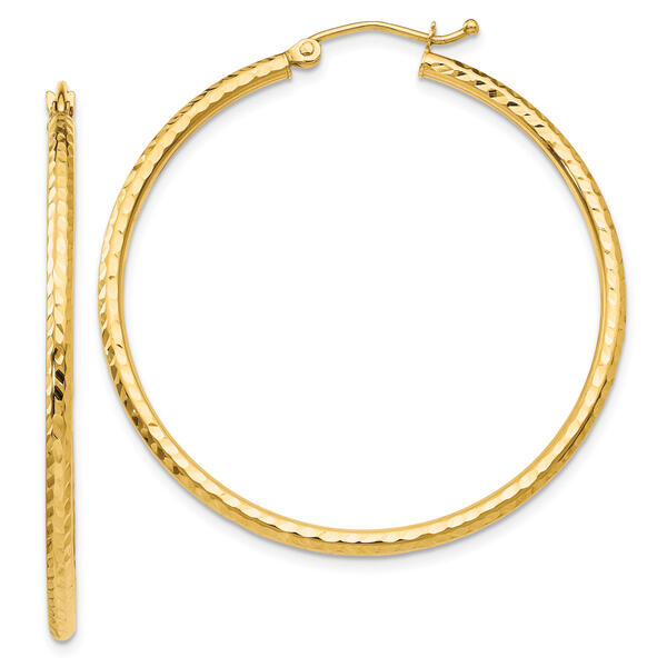 Gold Classics&#40;tm&#41; 14kt. Gold Diamond Cut 40mm Hoop Earrings - image 