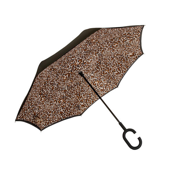 ShedRain Unbelievabrella&#40;tm&#41; 48in. Stick Umbrella - Black/Leopard - image 