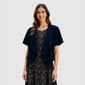 Womens Perceptions Short Sleeve Floral Drape Jacket Dress - image 4