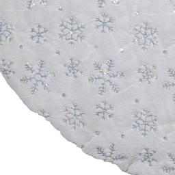 Kurt Adler 48in. White Tree Skirt w/ Snowflake Border