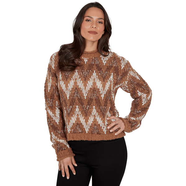 Plus Size Skye''s the Limit Wild Romance Zig Zag Textured Sweater - image 
