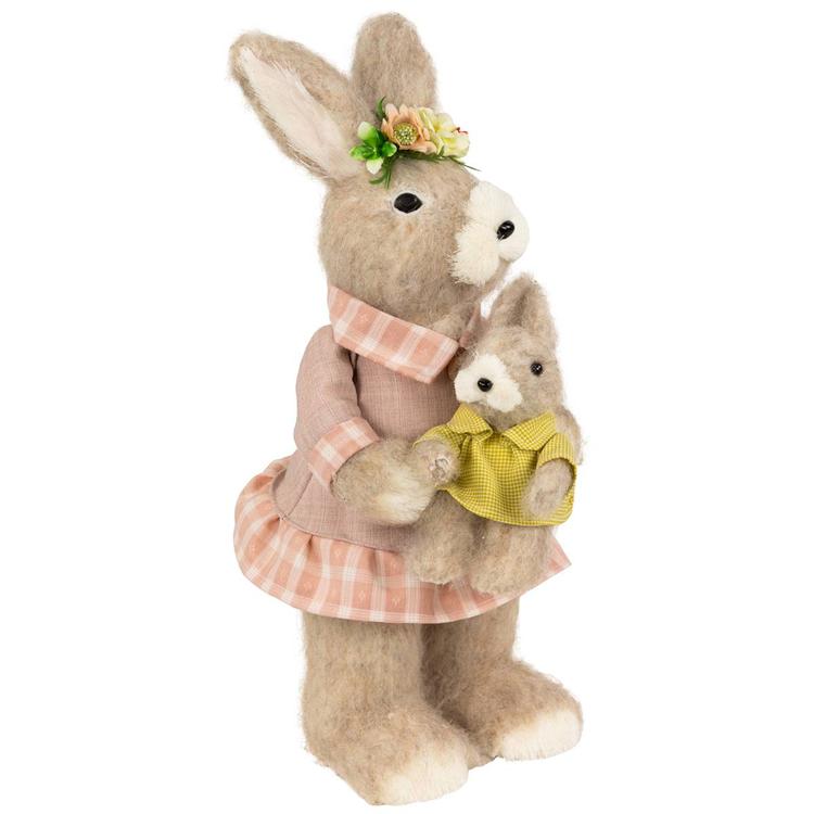 Northlight Seasonal Mother Rabbit with Baby Bunny Easter Figurine