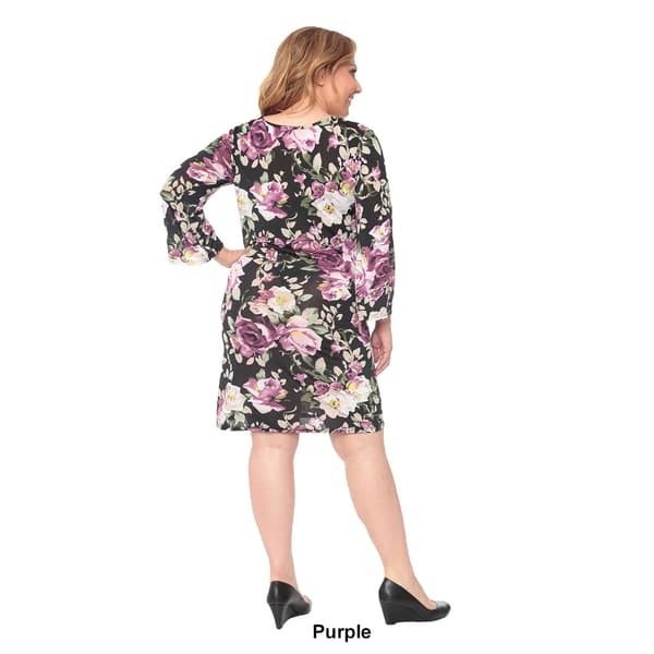 Plus Size White Mark Elegant Joanna Floral Dress