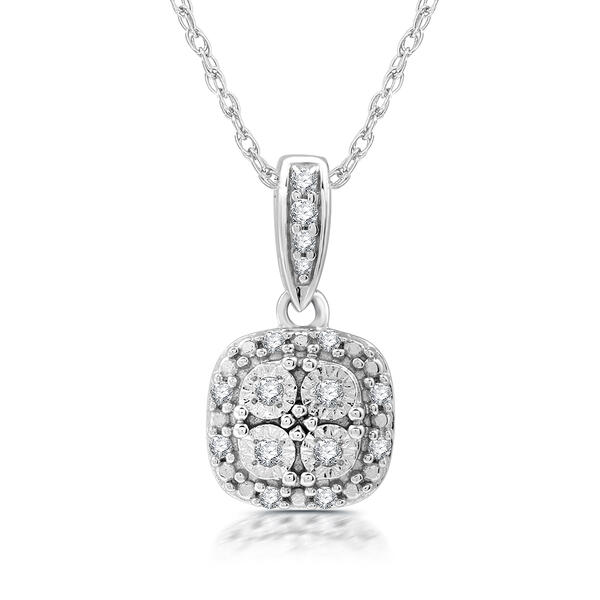 Nova Star&#40;R&#41; 1/10cttw. Lab Grown Diamond Cushion Frame Pendant - image 