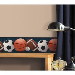 RoomMates® Sports Balls Blue Peel & Stick Border
