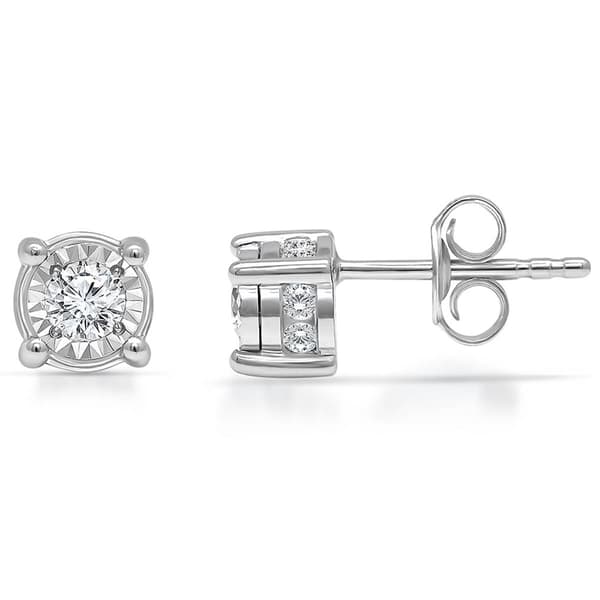 Diamond Classics(tm) White Gold Solitaire Diamond  Stud Earrings