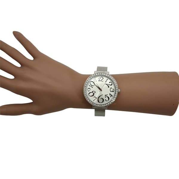 Womens Olivia Pratt™ Big Round Face w/ Rhinestones Watch -A918338