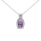 Haus of Brilliance Sterling Silver Purple Amethyst Drop Pendant - image 2