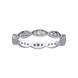 Athra Sterling Silver Marquis Shaped Cubic Zirconia Band Ring