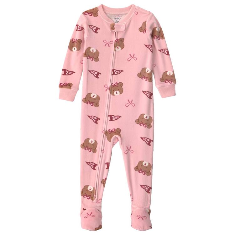 Baby Girl (12-24M) Carter''s(R) Bears & Bows Footed Pajamas