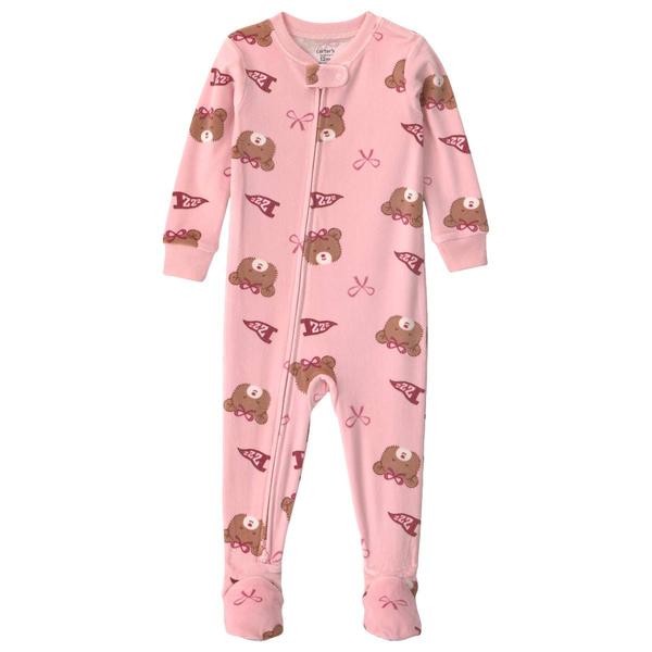 Baby Girl (12-24M) Carter''s(R) Bears & Bows Footed Pajamas - image 