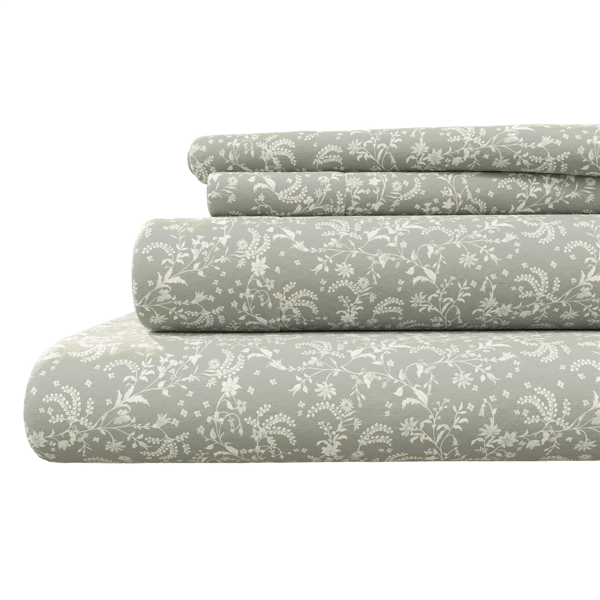 Freshfolds Winter Icy Bloom Flannel Sheet Set
