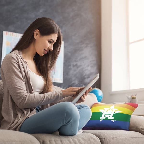 Northwest Houston Astros Pride Throw Pillow - 18x18